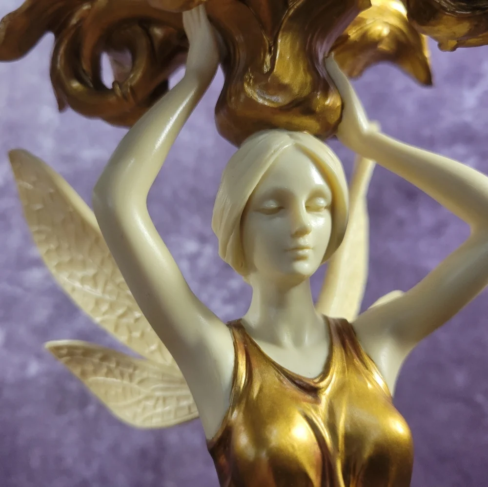 2 Veronese Fairy Holding Candlestick Holder 13‎ 1/8 Inches Tall